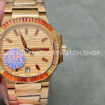 GR Factory Patek Philippe Nautilus 71181300R-001 35.2mm Full Rose Gold Rose Gold Dial (9) GR Patek Philippe Nautilus 7118 1300R rose gold dial