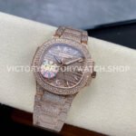 GR Factory Patek Philippe Nautilus 7118/1450G-001 35.2mm Full Diamond Rose Gold Diamond Dial