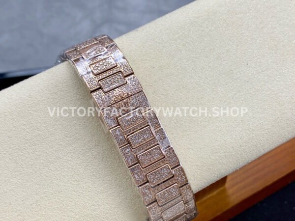 GR Factory Patek Philippe Nautilus 7118/1450G-001 35.2mm Full Diamond Rose Gold Diamond Dial