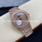 GR Factory Patek Philippe Nautilus 7118/1450G-001 35.2mm Full Diamond Rose Gold Diamond Dial