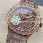 GR Factory Patek Philippe Nautilus 7118/1450G-001 35.2mm Full Diamond Rose Gold Diamond Dial