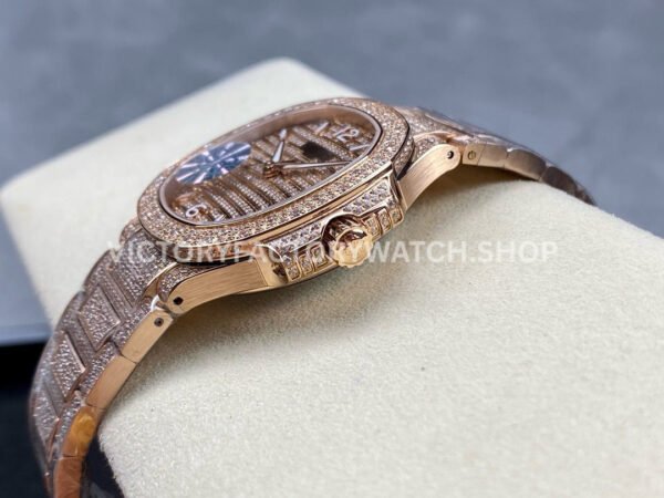 GR Factory Patek Philippe Nautilus 7118/1450G-001 35.2mm Full Diamond Rose Gold Diamond Dial
