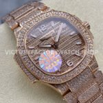 GR Factory Patek Philippe Nautilus 7118/1450G-001 35.2mm Full Diamond Rose Gold Diamond Dial