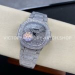GR Factory Patek Philippe Nautilus 7118/1450G-001 35.2mm Full Diamond White Gold Diamond Dial