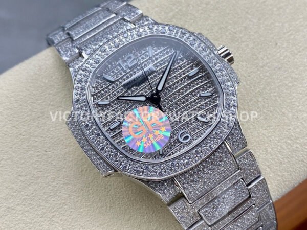 GR Factory Patek Philippe Nautilus 7118/1450G-001 35.2mm Full Diamond White Gold Diamond Dial