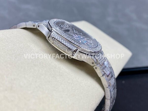 GR Factory Patek Philippe Nautilus 7118/1450G-001 35.2mm Full Diamond White Gold Diamond Dial