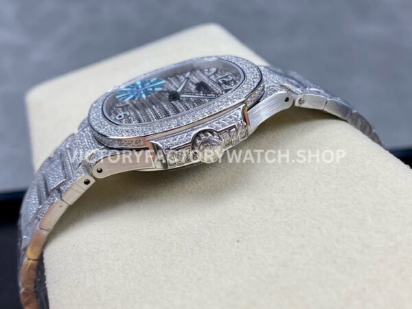 GR Factory Patek Philippe Nautilus 7118/1450G-001 35.2mm Full Diamond White Gold Diamond Dial