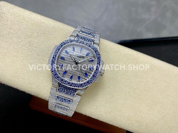 GR Factory Patek Philippe Nautilus 7118/1453G-001 35.5mm Full Blue Jewelry White Gold Jewelry Dial