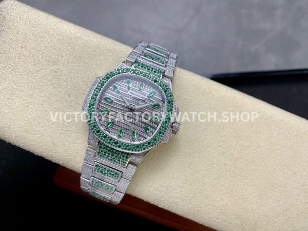 GR Factory Patek Philippe Nautilus 7118/1453G-001 35.5mm Full Green Jewelry White Gold Jewelry Dial