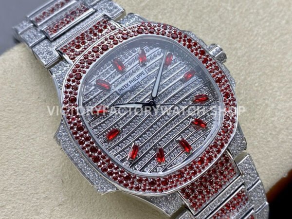 GR Factory Patek Philippe Nautilus 7118/1453G-001 35.5mm Full Red Jewelry White Gold Jewelry Dial