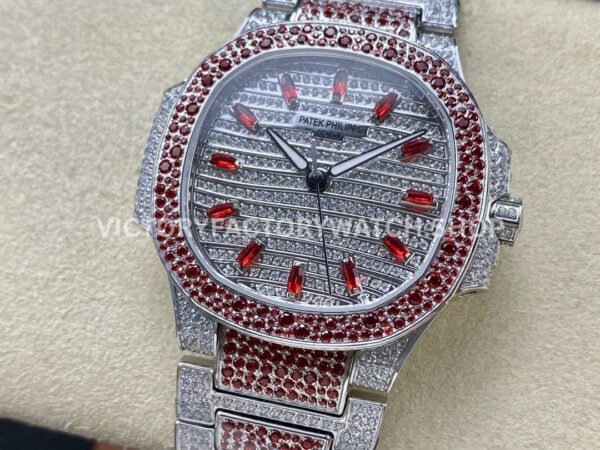 GR Factory Patek Philippe Nautilus 7118/1453G-001 35.5mm Full Red Jewelry White Gold Jewelry Dial