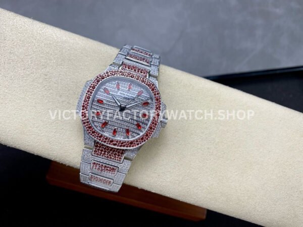 GR Factory Patek Philippe Nautilus 7118/1453G-001 35.5mm Full Red Jewelry White Gold Jewelry Dial