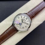 GR Factory Patek Philippe Perpetual Calendar 5320G-001 40mm White Gold Leather Strap Arabic Numerals White Dial