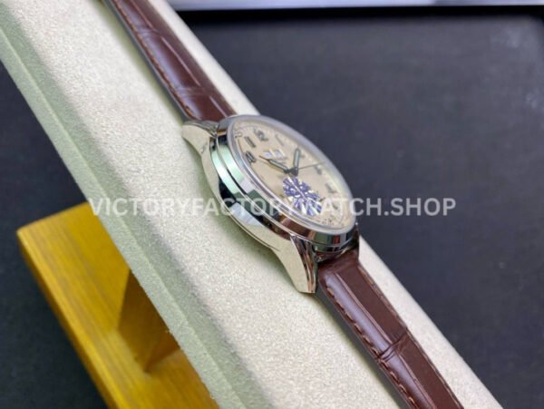 GR Factory Patek Philippe Perpetual Calendar 5320G-001 40mm White Gold Leather Strap Arabic Numerals White Dial