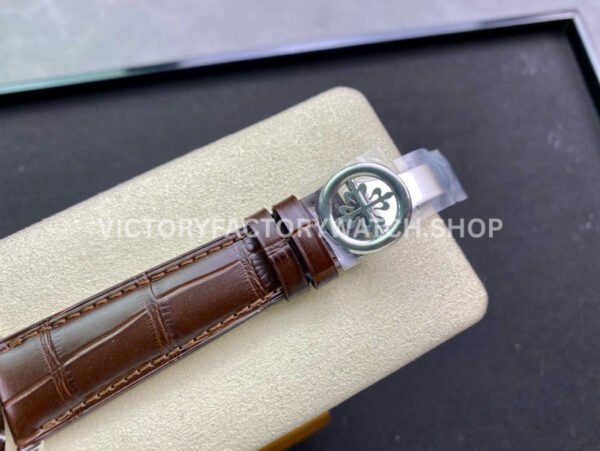 GR Factory Patek Philippe Perpetual Calendar 5320G-001 40mm White Gold Leather Strap Arabic Numerals White Dial