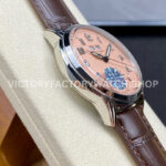 GR Factory Patek Philippe Perpetual Calendar 5320G-011 40mm White Gold Leather Strap Arabic Numerals Pink Dial
