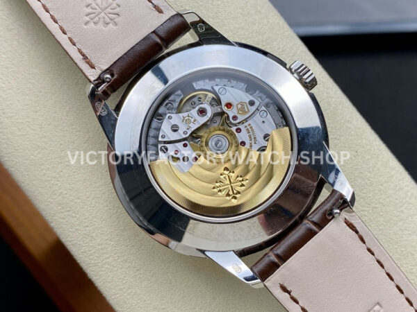 GR Factory Patek Philippe Perpetual Calendar 5320G-011 40mm White Gold Leather Strap Arabic Numerals Pink Dial