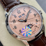 GR Factory Patek Philippe Perpetual Calendar 5320G-011 40mm White Gold Leather Strap Arabic Numerals Pink Dial