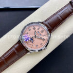 GR Factory Patek Philippe Perpetual Calendar 5320G-011 40mm White Gold Leather Strap Arabic Numerals Pink Dial