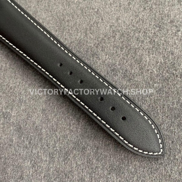 GR Factory Patek Philippe Calatrava Pilot Travel Time 5524G 42mm White Gold Leather Strap Arabic Numerals Black Dial