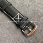 GR Factory Patek Philippe Calatrava Pilot Travel Time 5524G 42mm White Gold Leather Strap Arabic Numerals Black Dial