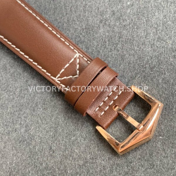 GR Factory Patek Philippe Calatrava Travel Time 5524R-001 42mm Rose Gold Leather Strap Arabic Numerals Brown Dial