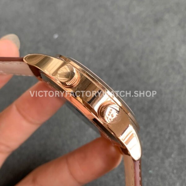 GR Factory Patek Philippe Calatrava Travel Time 5524R-001 42mm Rose Gold Leather Strap Arabic Numerals Brown Dial