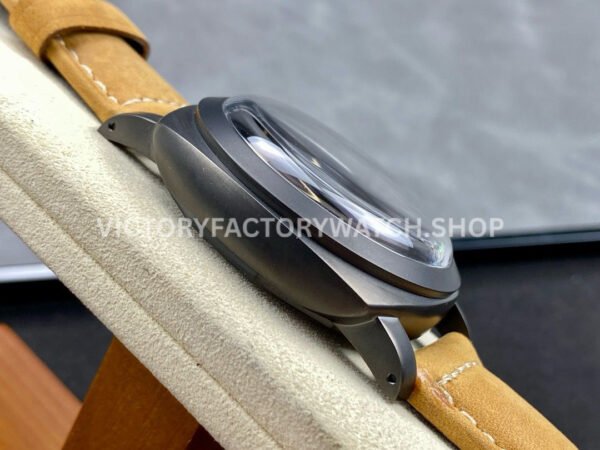 HW Factory Panerai Luminor 1950 3 Days Power Reserve PAM00375 47mm Ceramic Leather Strap Arabic Numerals Black Dial