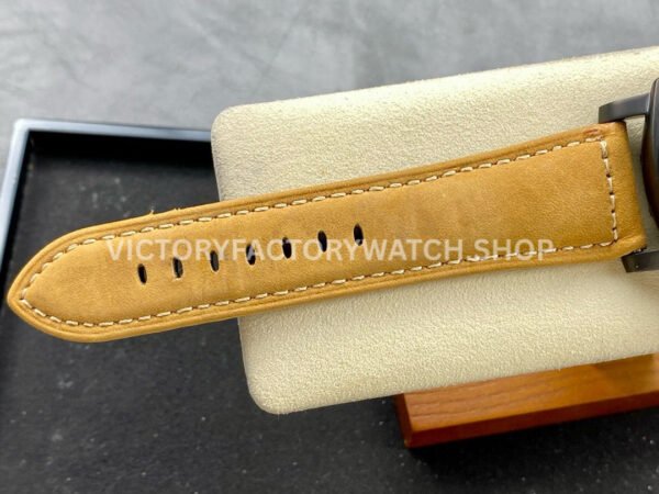 HW Factory Panerai Luminor 1950 3 Days Power Reserve PAM00375 47mm Ceramic Leather Strap Arabic Numerals Black Dial