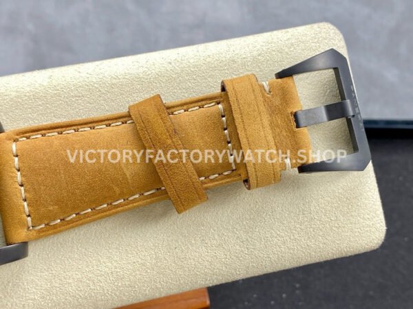 HW Factory Panerai Luminor 1950 3 Days Power Reserve PAM00375 47mm Ceramic Leather Strap Arabic Numerals Black Dial