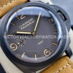HW Factory Panerai Luminor 1950 3 Days Power Reserve PAM00375 47mm Ceramic Leather Strap Arabic Numerals Black Dial