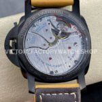 HW Factory Panerai Luminor 1950 3 Days Power Reserve PAM00375 47mm Ceramic Leather Strap Arabic Numerals Black Dial