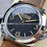HW Factory Panerai Luminor 1950 PAM 00673 47mm Steel Leather Strap Arabic Numerals Black Dial (8) HW Factory Panerai Luminor 1950 PAM00673 47mm Steel Leather Strap Arabic Numerals Black Dial