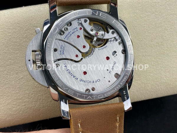 HW Factory Panerai Luminor 1950 PAM 00673 47mm Steel Leather Strap Arabic Numerals Black Dial (9) HW Factory Panerai Luminor 1950 PAM00673 47mm Steel Leather Strap Arabic Numerals Black Dial