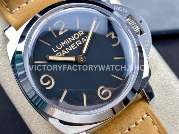 HW Factory Panerai Luminor 1950 PAM00372 47mm Steel Leather Strap Arabic Numerals Black Dial