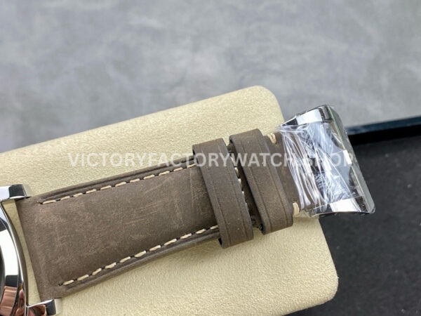 HW Factory Panerai Luminor 1950 PAM605 47mm Steel Leather Strap Arabic Numerals Grey Dial