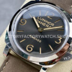 HW Factory Panerai Luminor 1950 PAM605 47mm Steel Leather Strap Arabic Numerals Grey Dial