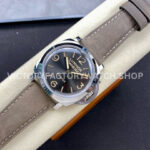 HW Factory Panerai Luminor 1950 PAM605 47mm Steel Leather Strap Arabic Numerals Grey Dial