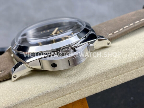 HW Factory Panerai Luminor 1950 PAM605 47mm Steel Leather Strap Arabic Numerals Grey Dial