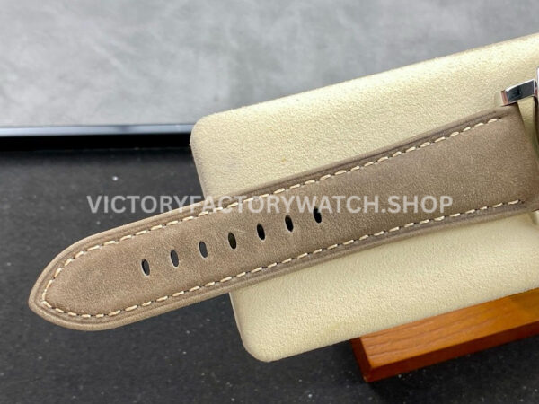 HW Factory Panerai Luminor 1950 PAM605 47mm Steel Leather Strap Arabic Numerals Grey Dial