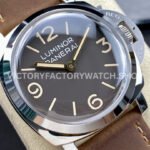HW Factory Panerai Luminor 1950 PAM663 47mm Steel Leather Strap Arabic Numerals Brown Dial