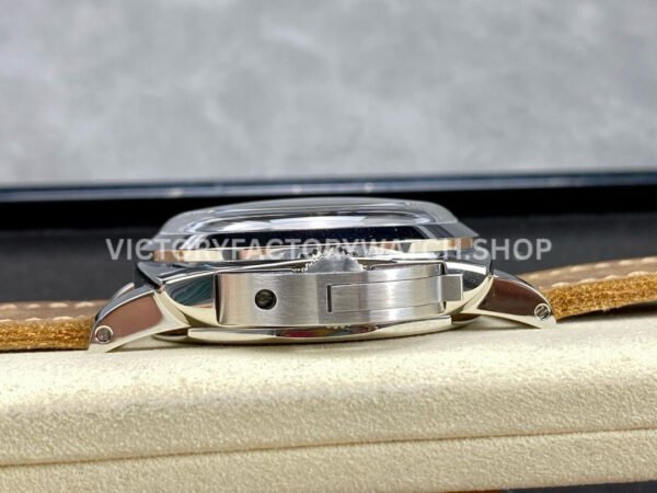 HW Factory Panerai Luminor 1950 PAM663 47mm Steel Leather Strap Arabic Numerals Brown Dial