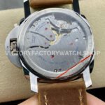 HW Factory Panerai Luminor 1950 PAM663 47mm Steel Leather Strap Arabic Numerals Brown Dial