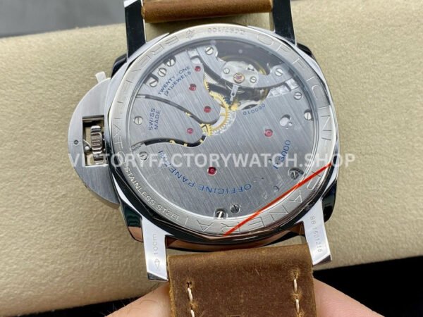 HW Factory Panerai Luminor 1950 PAM663 47mm Steel Leather Strap Arabic Numerals Brown Dial