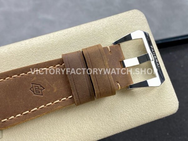 HW Factory Panerai Luminor 1950 PAM663 47mm Steel Leather Strap Arabic Numerals Brown Dial