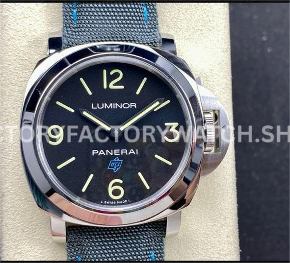 HW Factory Panerai Luminor Base Logo PAM00774 44mm Steel Textile Strap Black Dial (9) HW PAM00774 Panerai Luminor Base Logo black dial