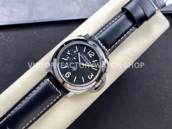 HW Factory Panerai Luminor Base Logo PAM01084 44mm Steel Leather Strap Arabic Numerals Black Dial