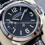 HW Factory Panerai Luminor Base Logo PAM01084 44mm Steel Leather Strap Arabic Numerals Black Dial