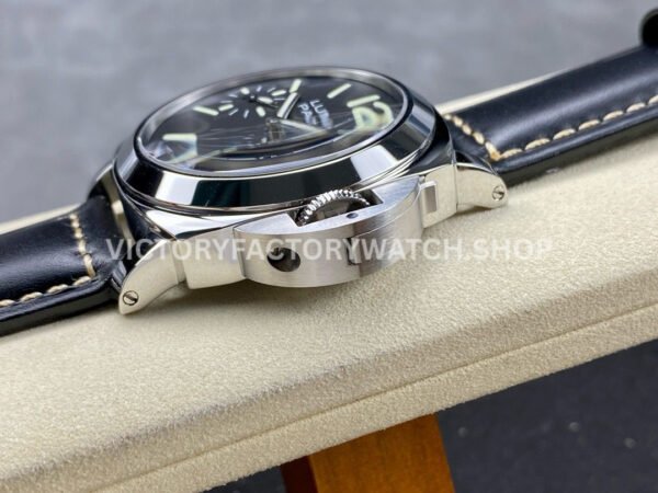 HW Factory Panerai Luminor Base Logo PAM01084 44mm Steel Leather Strap Arabic Numerals Black Dial