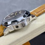 HW Factory Panerai Luminor Base PAM 00390 44mm Steel Leather Strap Arabic Numerals Brown Dial (1) HW Factory Panerai Luminor Base PAM00390 44mm Steel Leather Strap Arabic Numerals Brown Dial